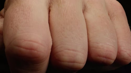 Extreme Close Up of Human Knuckles