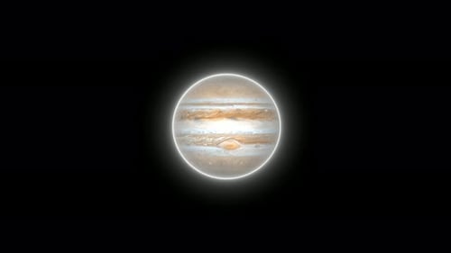 leuchtende Jupitar-Planetenrotation. realistische Jupitarkugel Vd1081