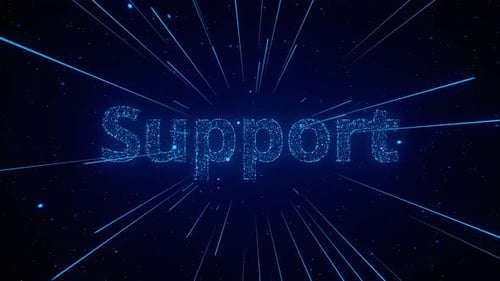 Futuristic Particle Text Title Animation "Support"
