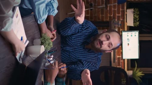 Business Team Discussing Strategy at Table