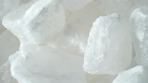 Macro Shot of Shiny White Mineral Crystals