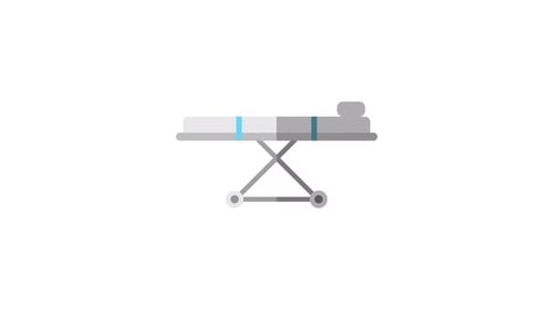 Animated Flat Design Medical Stretcher Icon Reveal