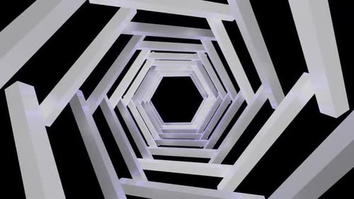 Dynamic Geometric Tunnel with Rotating Bars Animation
