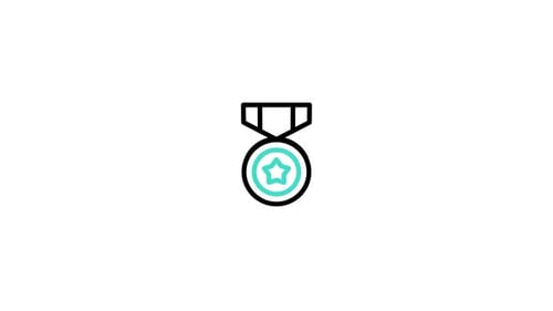 Animated Flat Design Medal Icon Reveal