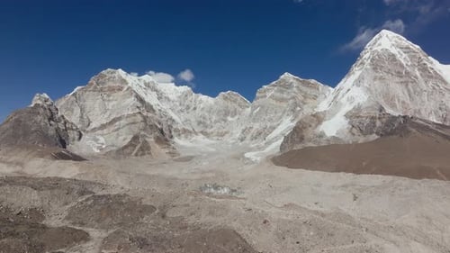 Aerial View of SnowCapped Mountains and Glacier in Nepal Highlighting the Majestic Himalayan