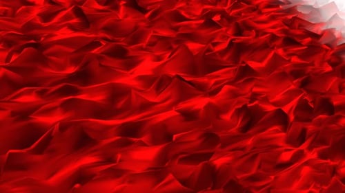 fondo rayado de partículas animadas. Rayas de color rojo abstracto, partículas onduladas, bucle brillante 4k,