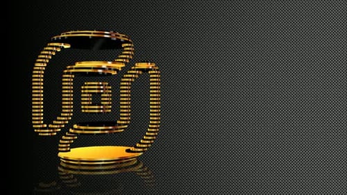 Golden Geometric Abstract Object Spinning Loop Animation