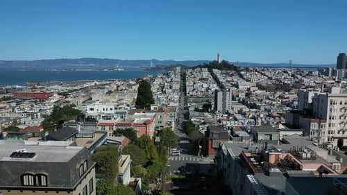 San Francisco City Panorama from Russian Hill 4k