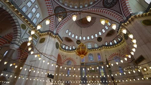 Intricate Interior Architecture with Decorative Lighting