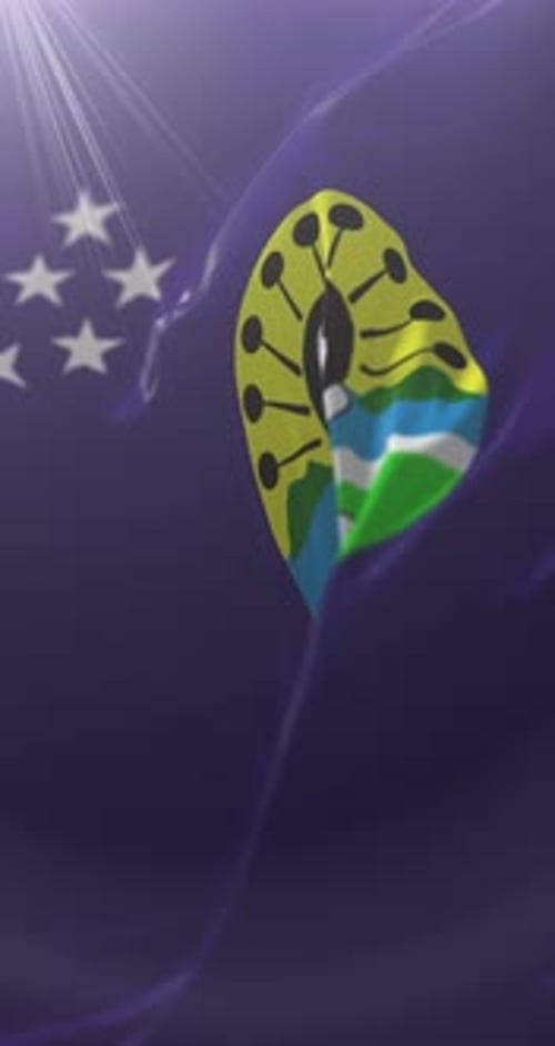 Pitcairn Islands Flag Waving Animation with Stars