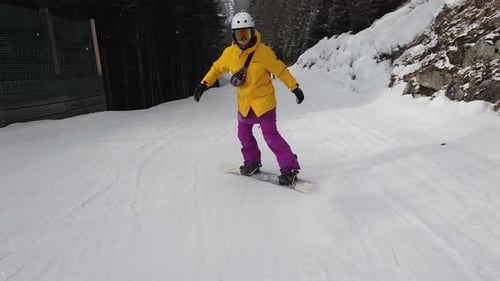 Girl snowboarder