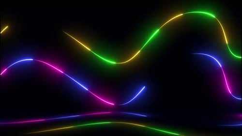 Animated Neon Wavy Lines Background