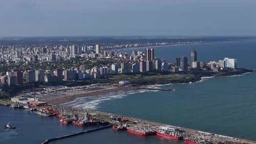 Mar Del Plata Argentina Ocean Nearby Aerial View South America Charm Beauty of Argentine City Aerial