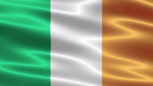 Ireland National Flag Waving Loop Animation