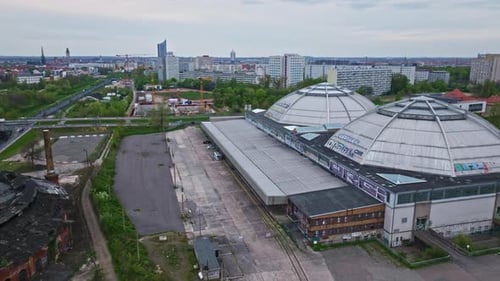 Aerial view of The Kohlrabizirkus , Leipzig , Germany