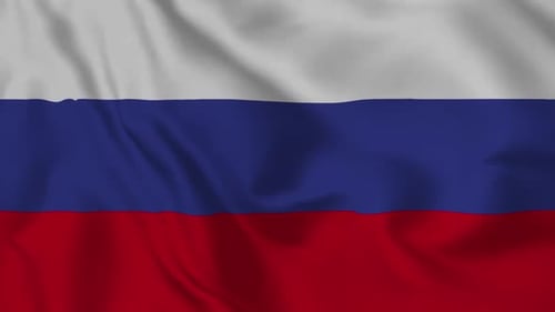 Seamless Loop of Realistic Russian Flag Waving