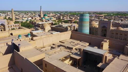 Vieille ville de Khiva, en Ouzbékistan. Cité historique classée au patrimoine mondial de l'UNESCO