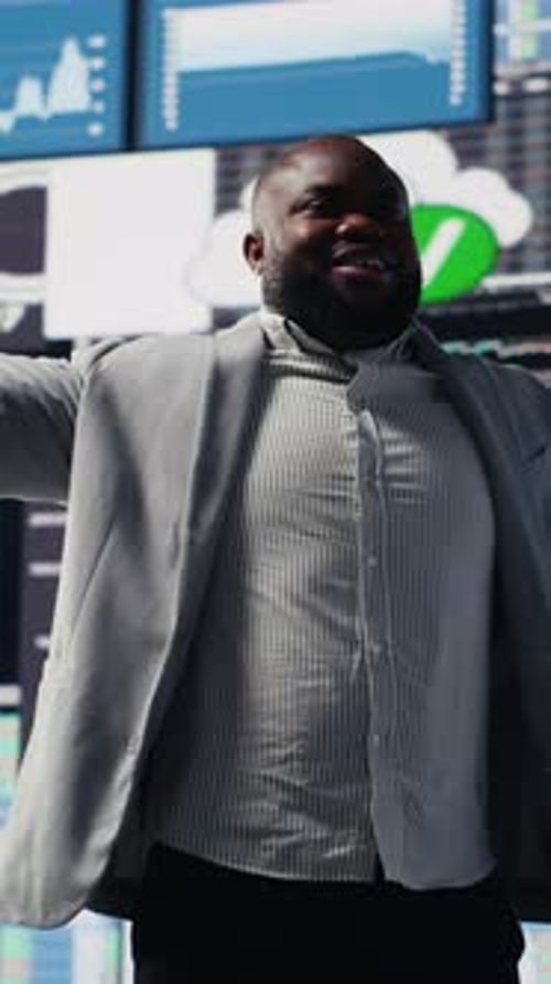 Vertical Video Black Entrepreneur Thinking About a New Projection to Increase Revenue