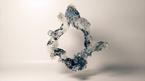 Iridescent Bubbles Morphing Abstract Organic Shape Animation