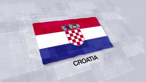 Croatia Flag Presentation Displayed On Modern Clean White Background