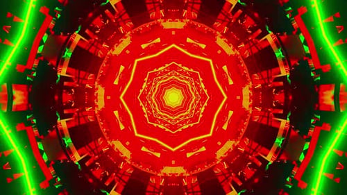 Futuristic Neon Tunnel Infinite Loop Motion Background