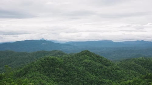 Time Lapse View of a Valley with Mountains and a Cloudy Sky in the Background Typical Asian