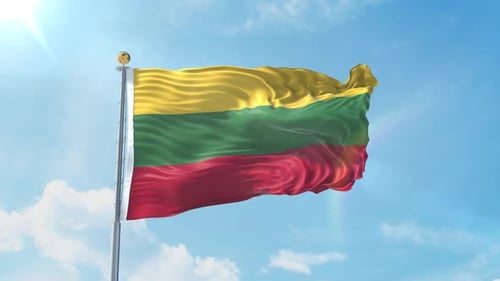 Realistische Flagge Litauens
