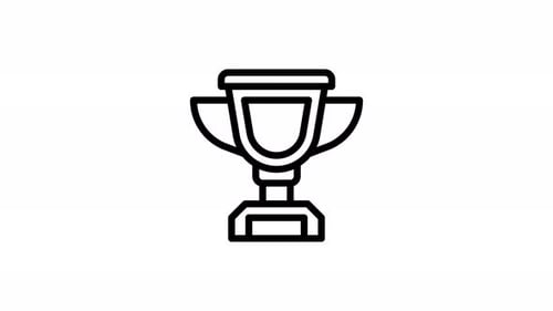 trophy line icon animation