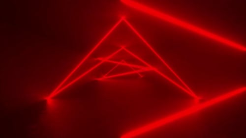 Red Laser Beams Form Futuristic Geometric Patterns Loop