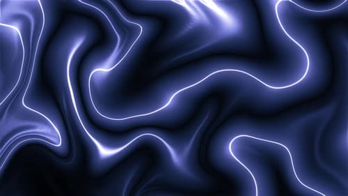 Abstract Blue Fluid Energy Flowing Glowing Lines