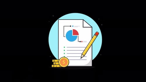 Flat Design Corporate Report and Financial Data Animation