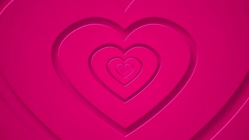Pink Heart Tunnel Seamless Loop Background Animation