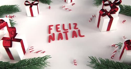 Merry Christmas Title - Portuguese Version - 4K