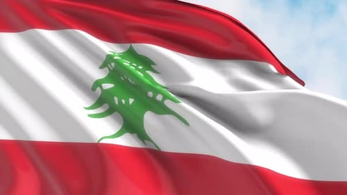 Drapeau du Liban agité