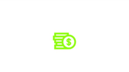 Animated Flat Design Finance Icon of Dollar Coins
