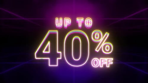 Up To 40 Percent Off Text Animation Retro Background