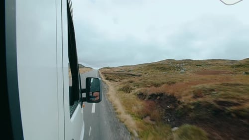View From Passenger Seat of Car on Norwegian Trip
