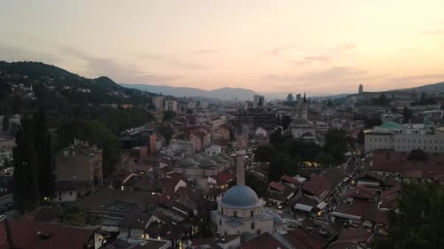 View of the historic center of Sarajevo, Bosnia and Herzegovina