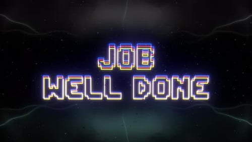 Retro Pixelated Text Animation with Neon Glow Effect