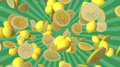 Animated Falling Lemons and Slices