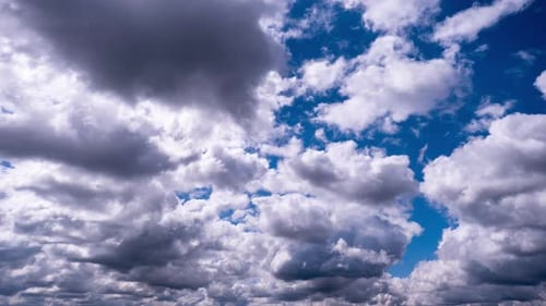 Dramatic Time Lapse of Clouds in Blue Sky