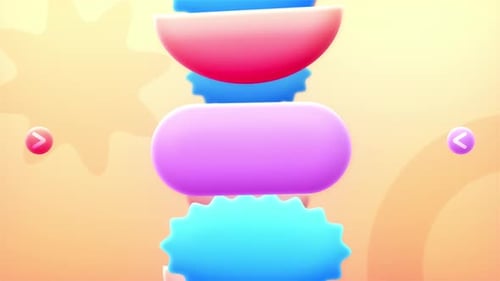 Colorful 3D Geometric Shapes Bouncing and Stacking Animation