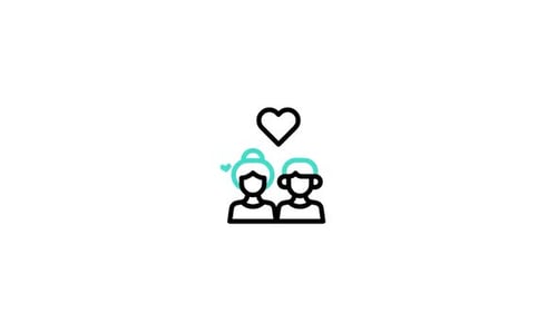Minimalist Love Heart Couple Icon Animation