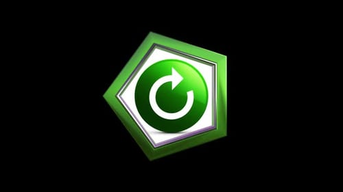 Bouton rond vert Refresh Arrow Icone V2