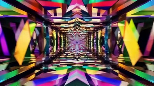 Abstract Colorful Kaleidoscope Tunnel Loop Animation