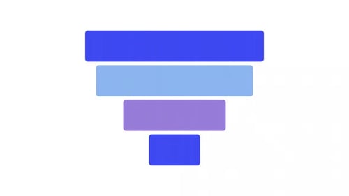 Funnel chart infographic element animation