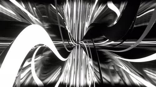 White Neon Circle Moving Background Vj Loop In 4K