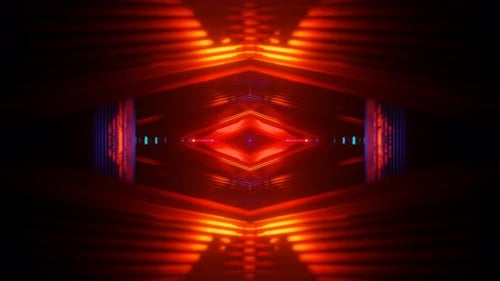 Futuristic Neon Geometric Tunnel Light Loop Background