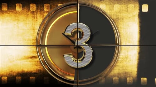 Old Movie Film Countdown Gold