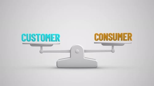 Animated Customer Versus Consumer Balance Scale